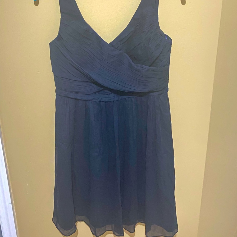 JCrew Navy Chiffon MIDI Dress
